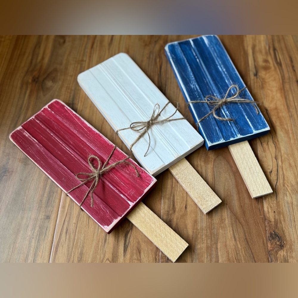 Rustic Popsicle Wall Set of three, handmade - Picture 2 of 6
